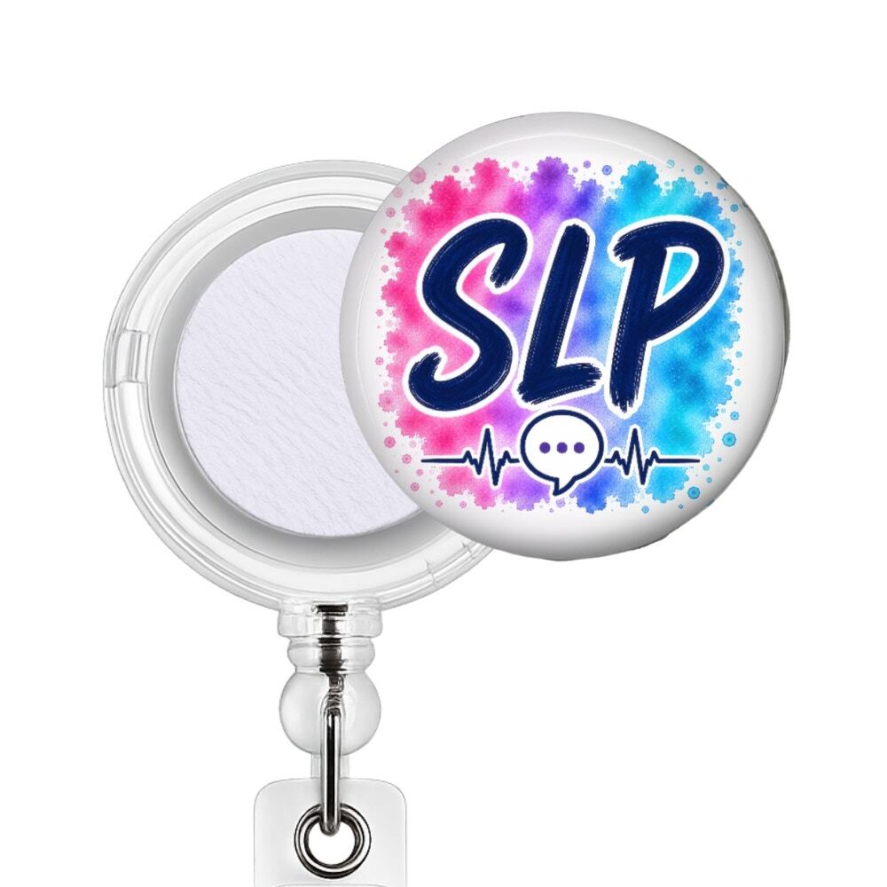 SLP Badge Reel Speech Language Pathologist Badge Holder ID Holder